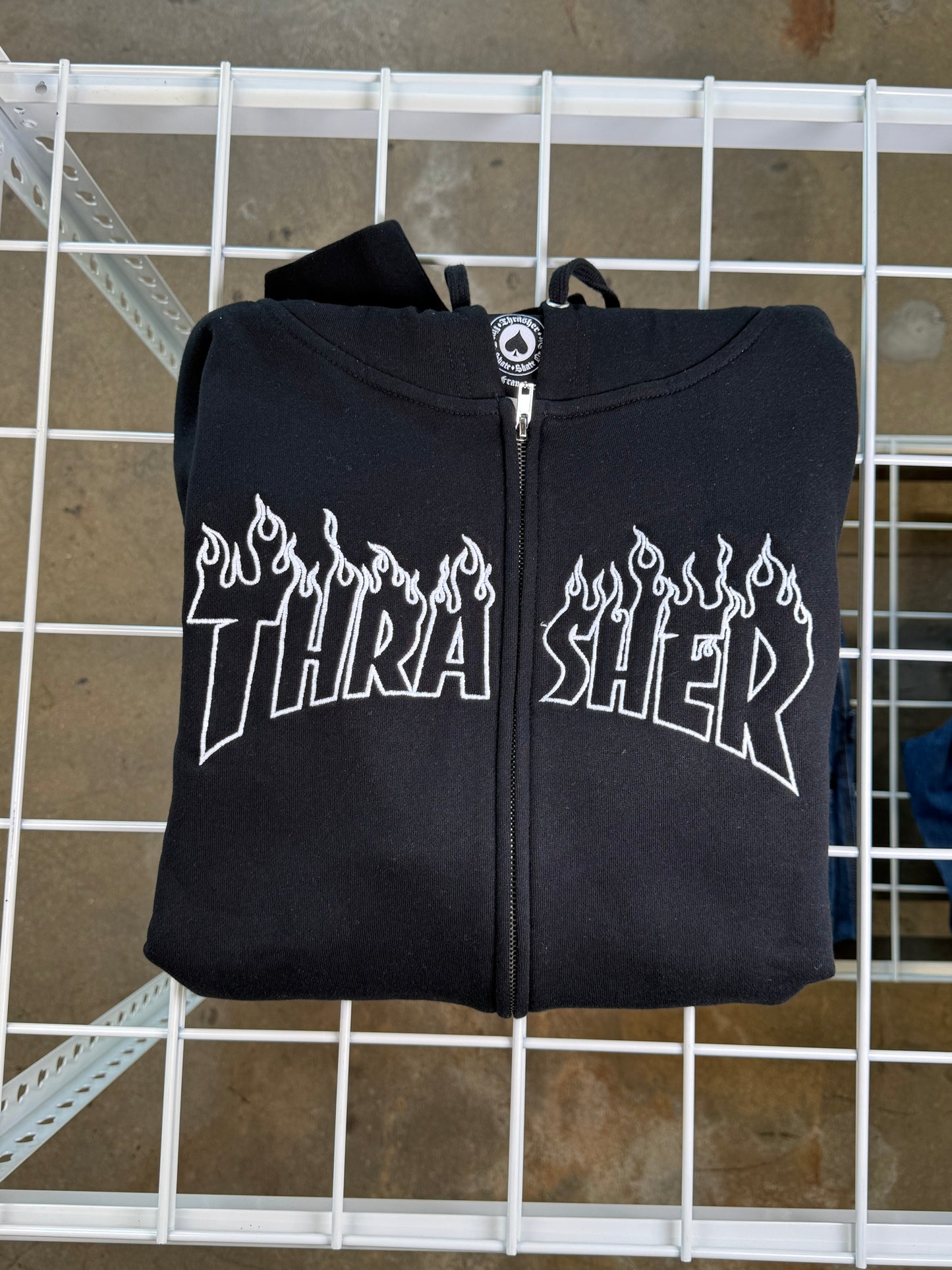 Flame Embroidered Thrasher Hoodie